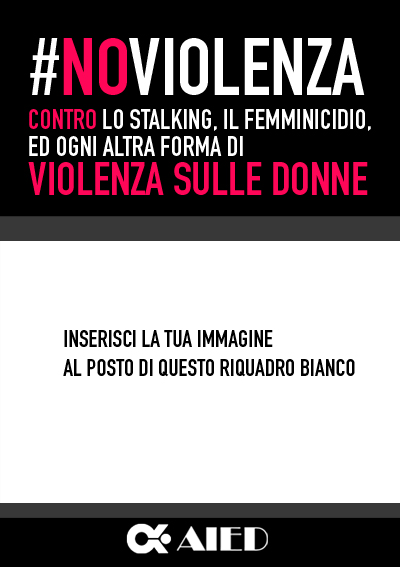 PSD banner iniziativa "No Violenza – Contro lo stalking, il femminicidio ed ogni altra forma di violenza sulle donne"